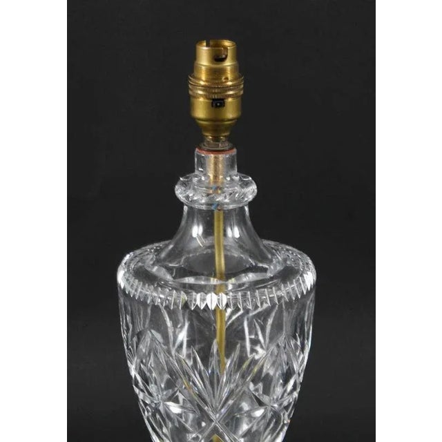 Late 20th Century Vintage English Cut Glass Table Lamp For Sale - Image 5 of 11