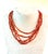 Stunning vintage Coral multi strand necklace with sterling silver clasp. 17”