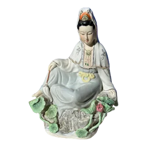 1970s Ceramic Asian Woman Sculpture