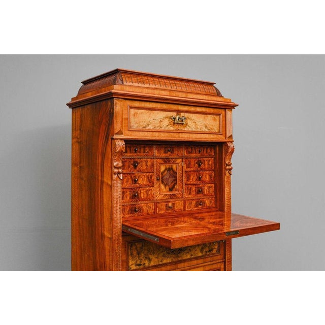 Gründerzeit Office Desk in Walnut, 19th Century For Sale - Image 8 of 18