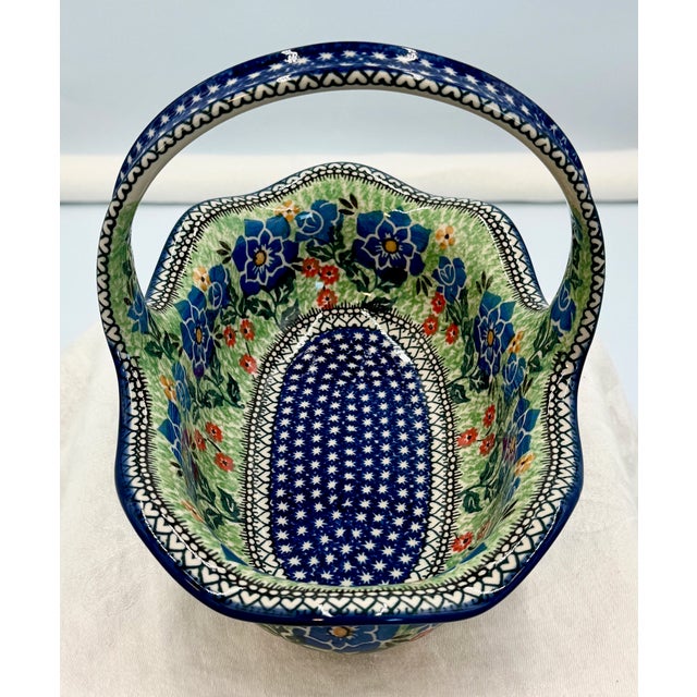 'Polish Pottery' Unikat 'Presence of Love'' Limited Edition Basket With Coa by Ceramika Artystyczna Company Bolesławiec...