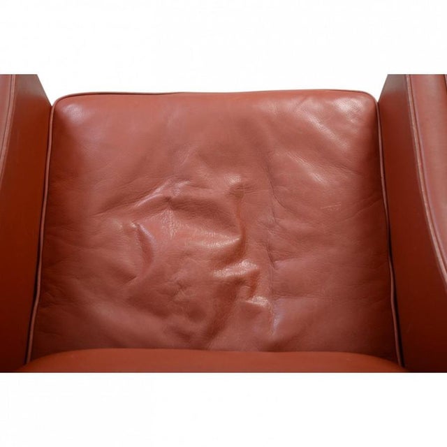 Brown 2204 Wing Chair in Cognac Leather by Børge Mogensen, 1990s For Sale - Image 8 of 18