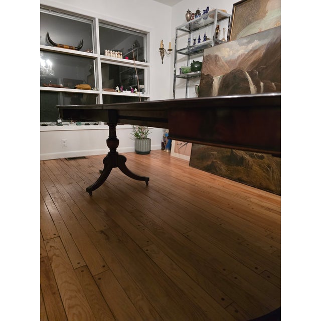 Mid Century Ethan Allen Style Vintage Grand Dining Table For Sale - Image 9 of 12
