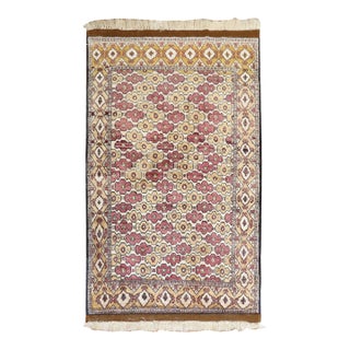 Afghan Part Silk Contemporary Accent Rug - 3'9" x 6'2" For Sale