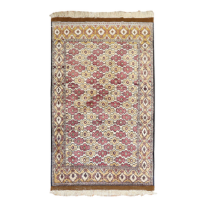 Afghan Part Silk Contemporary Accent Rug