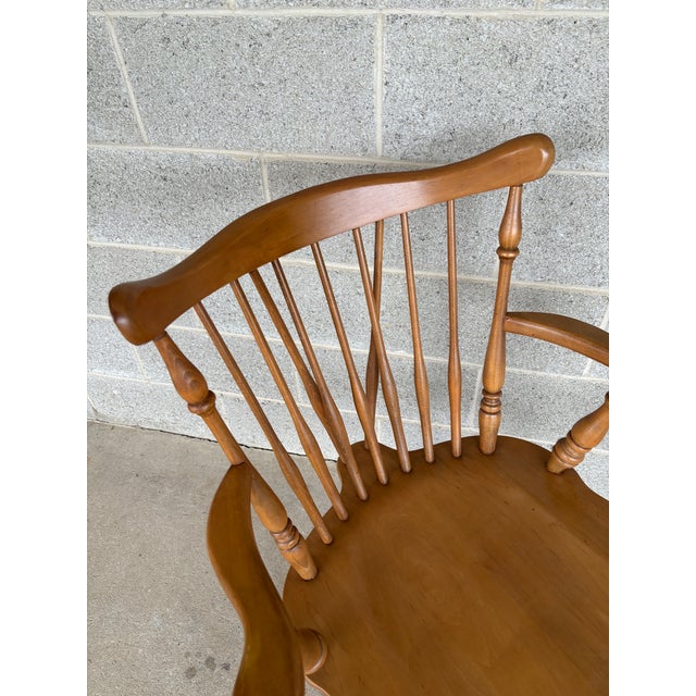 Van Sciver Maple Windsor Brace Back Dining Chairs - Set of 6 For Sale - Image 12 of 16