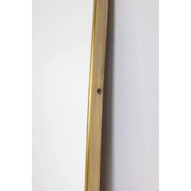 Mirror with a Gilded Brass Rod, 1970s For Sale - Image 4 of 7