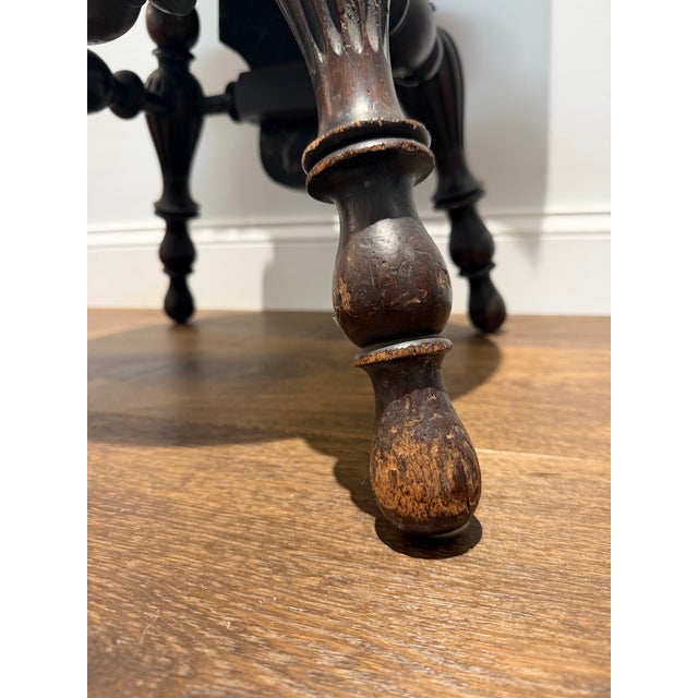 Antique German Black Forest Carved Tiger Oak Drunken Monk Tavern Side Chair For Sale - Image 11 of 11