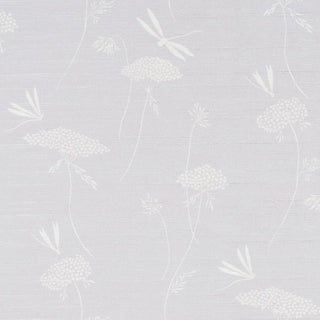 Schumacher La Libellulee Silk Wallpaper in Moonstone For Sale