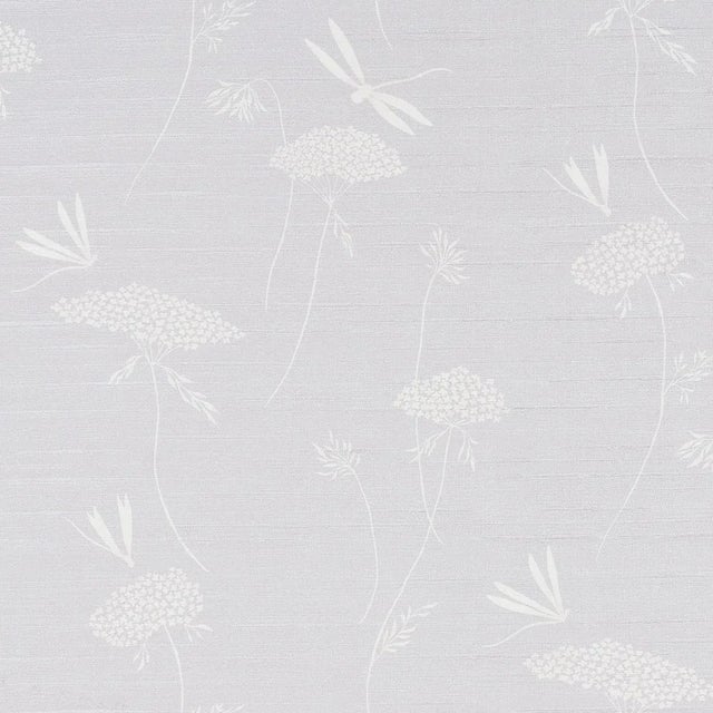 Schumacher La Libellulee Silk Wallpaper in Moonstone For Sale