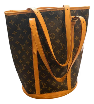 A 2000 Louis Vuitton Monogram Coated Canvas and Leather Bucket Gm Tote Bag 10