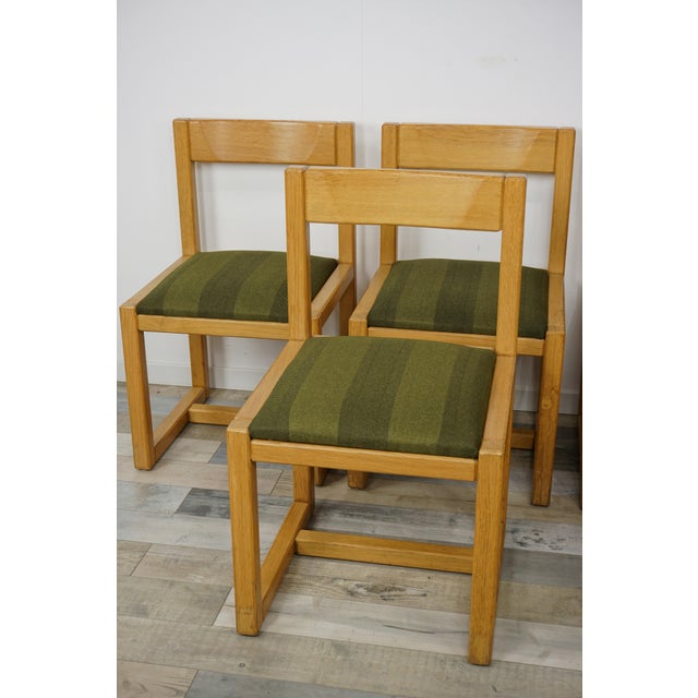 Mid-Century Modern Wood and Fabric Dining Chairs, 1960s, Set of 6 For Sale - Image 3 of 12