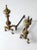 Antique Brass and Cast Iron Fireplace Andirons For Sale - Image 9 of 12