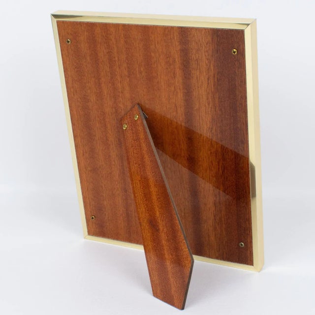 Montagnani Italy Metal and Walnut Wood Picture Frame, 1970s For Sale - Image 4 of 6