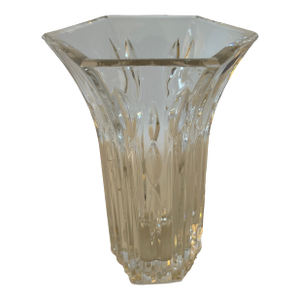 Waterford Crystal Fluted Vase With Original Metal Sticker