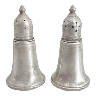 Vintage Sterling Silver Salt and Pepper Shakers Set 2 Piece For Sale