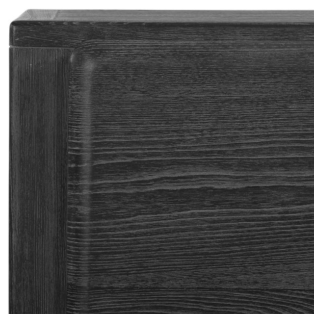Modern Bierk Dark Stain 2 Door Cabinet For Sale - Image 3 of 11