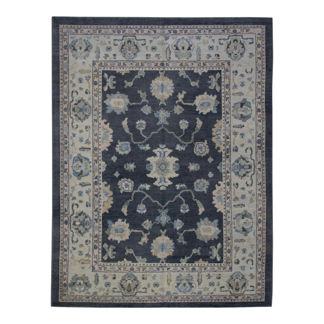 Modern Turkish Oushak Rug 8'4" x 10'7" For Sale