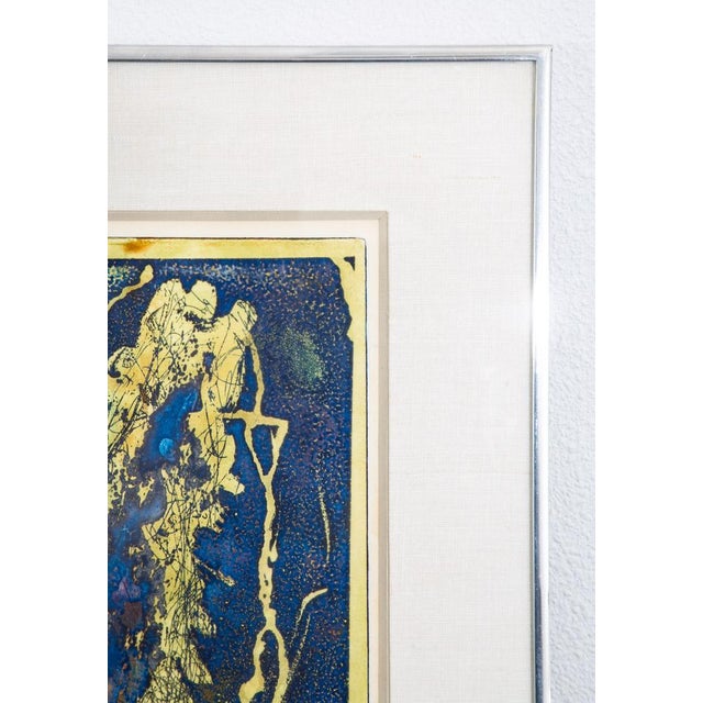 1960s Mid Century Modern Art Print Artist Proof Abstract Splatter Yellow Orange Blue For Sale In Sacramento - Image 6 of 12