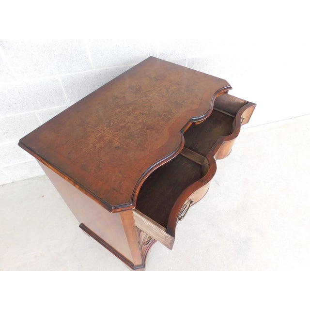 Traditional Antique George I Style Double Serpentine Front Burl Walnut Chest 33.25"w For Sale - Image 3 of 12