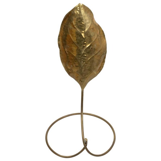 Mid-Century Leaf Floor Lamp in Brass by E. Cerfagli, Italy, Firenze, 1970s For Sale - Image 9 of 9
