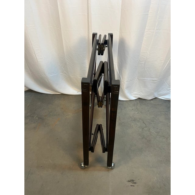 Mid 20th Century Asian Collapsible Wooden Butler’s Tray Two Tiered Table For Sale - Image 11 of 12