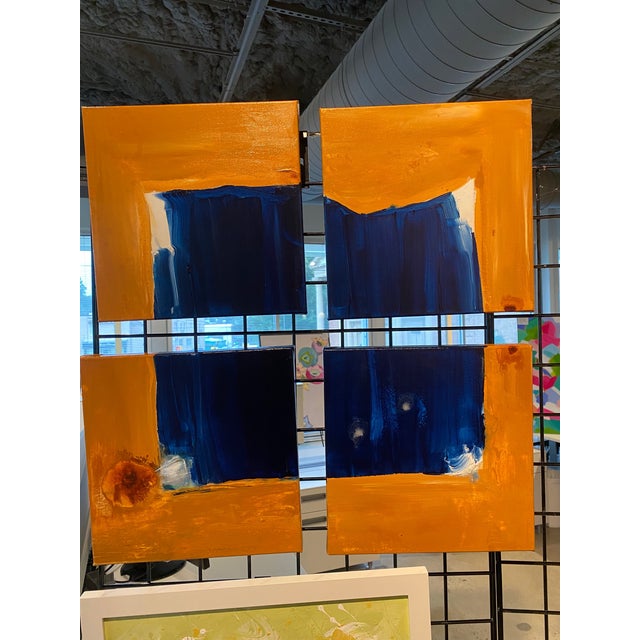 "Weathered Window" Contemporary Modern Abstract Four Part Painting - 4 Pieces For Sale In Raleigh - Image 6 of 7
