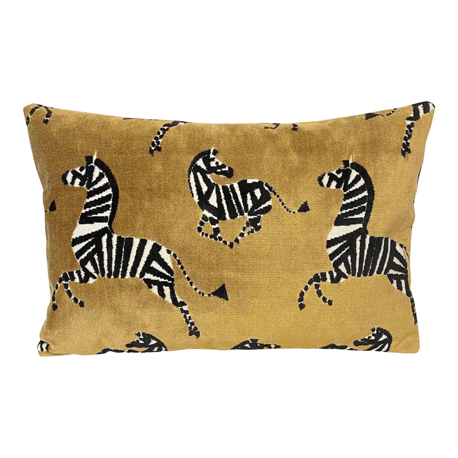 Reversible Upscale Velvet Zebra Lumbar Pillow 23.0" X 15.0" Chairish
