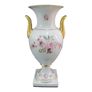 Hutscehnreuther German Hand Painted Porcelain Urn Shaped Floral Vase
