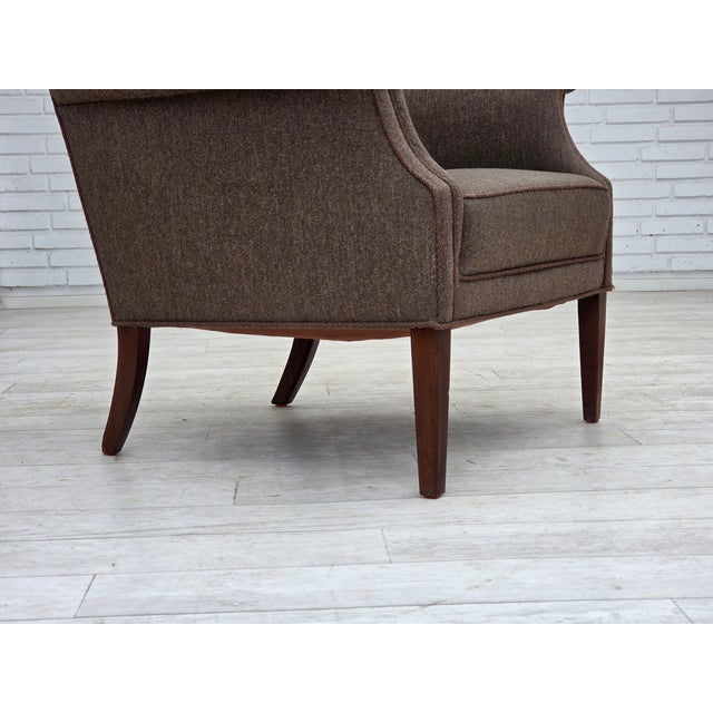 Danish Armchair in Green Velour and Ash, 1960s For Sale - Image 15 of 18