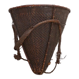 Antique Tribal Rai Nepalese Carrying Basket For Sale