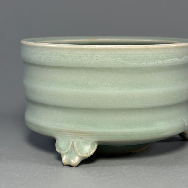 China Vintage Longquan Celadon Tripod Censer For Sale - Image 4 of 7