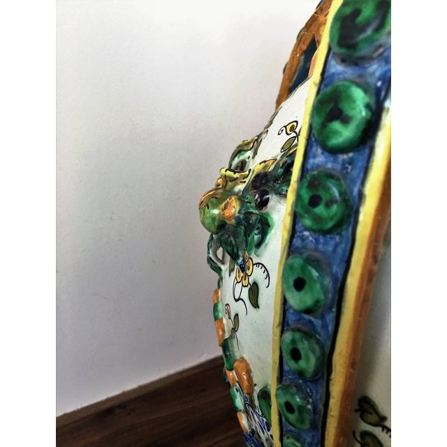 Green 19th Century Important Painted, Spanish Terracotta Urns For Sale - Image 8 of 11