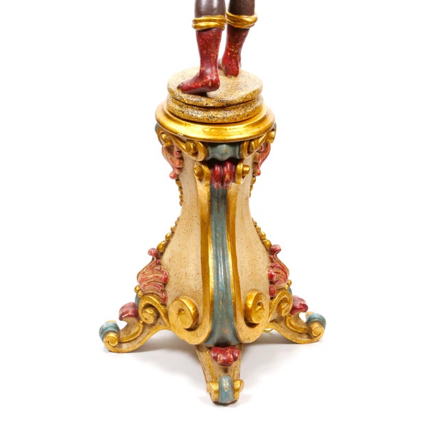 Gold Italian Figural Standing Candelabra Floor Lamp, Early 20th Century For Sale - Image 8 of 18