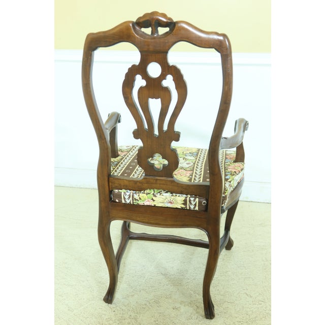 Italian Set of 8 Italian Walnut Cane Seat Dining Room Chairs For Sale - Image 3 of 13