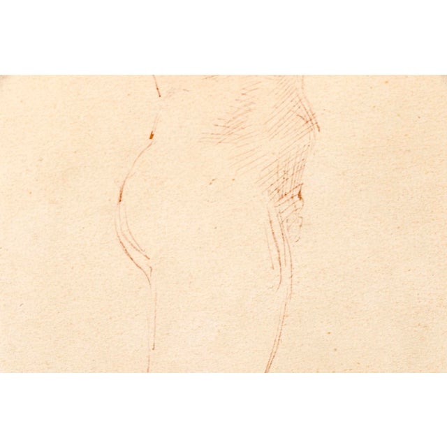 American Victoria Hutson Huntley (American , Ny 1900 - 1971) Pen & Ink Drawing on Paper - Figure Study of a Male Nude 1939 For Sale - Image 3 of 9