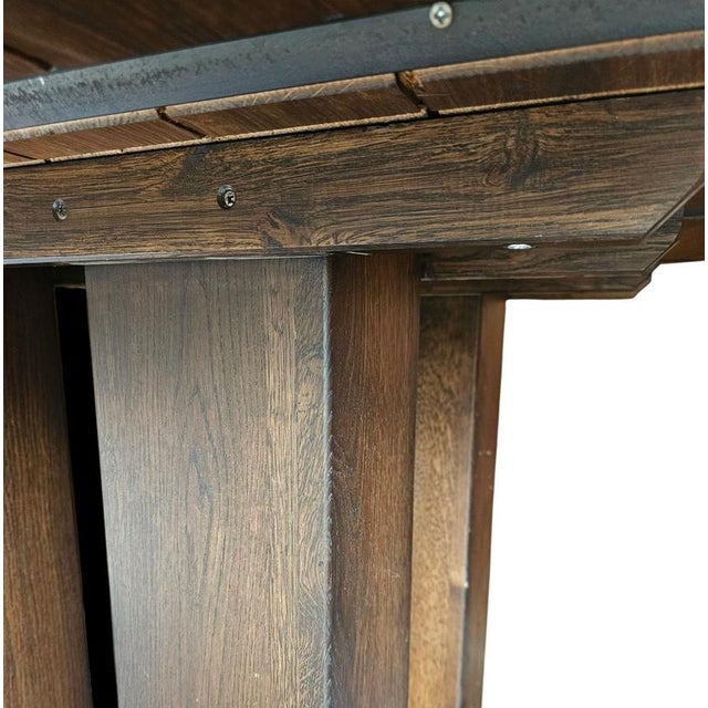 Round Oak Dining Table, 1980s For Sale - Image 17 of 18