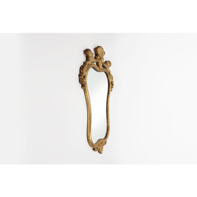 20th Century Belgian Baroque Mirror in Gilded Wood, 1950s For Sale - Image 4 of 11