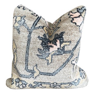 Kilim Style Wool Pillow With Feather Insert For Sale