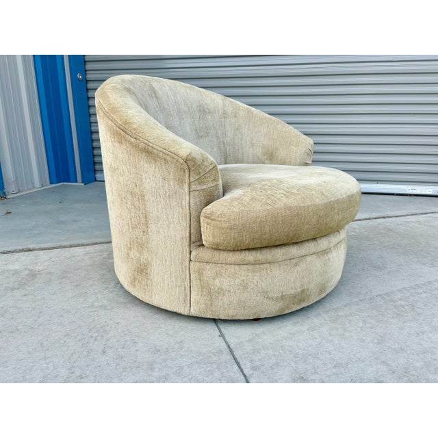 Cream 1970s Mid Century Modern Lounge Chairs - Set of 2 For Sale - Image 8 of 12