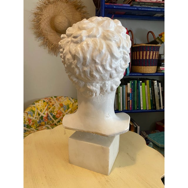 Hollywood Regency Hermès Bust Sculpture, Plaster & Marble Base Circa 1960s For Sale - Image 4 of 10