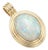 Australian White Opal Cabochon Pendant | 18k Yellow Gold Plated Ribbed Edge Frame Charm | October Birthstone Gift for Her For Sale