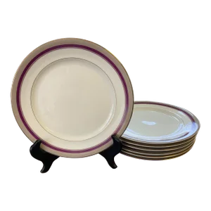 Circa 1980's Mikasa Petite Bone Cameron Taupe Plates- Set of 7