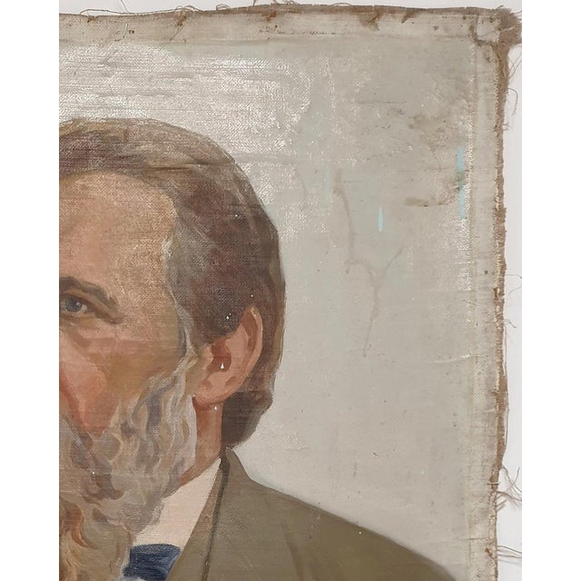 Realism 1970s Friedrich Engels Portrait, Oil Painting, Ukrainian Art 83-63 For Sale - Image 3 of 6