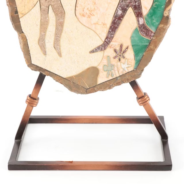 Copper Joseph A. De Castro "Tribal Jar" Native American Southwest Sculpture Stone Inlay Vessel For Sale - Image 8 of 8