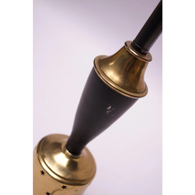 American Modern Brass Table Lamp With Star Perforation Detail For Sale - Image 9 of 11