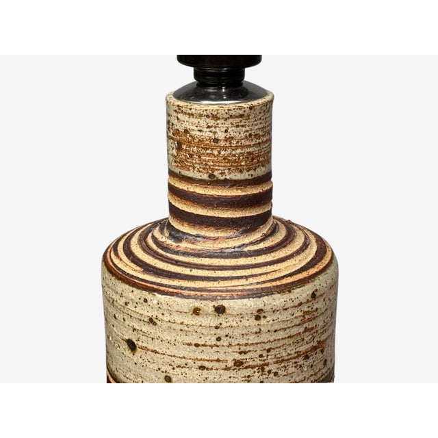 Ceramic 1950s Tue Poulsen, Table Lamp, Beige Stoneware, Denmark For Sale - Image 7 of 9