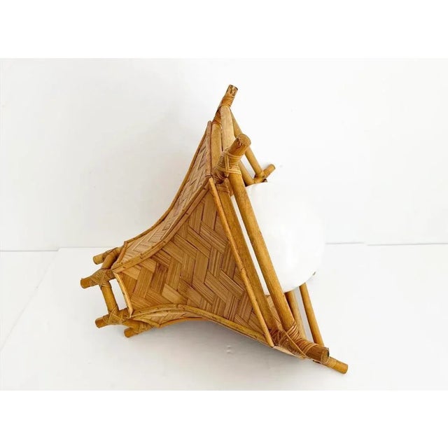 1960s Midcentury Bamboo Pendant Light For Sale - Image 5 of 8
