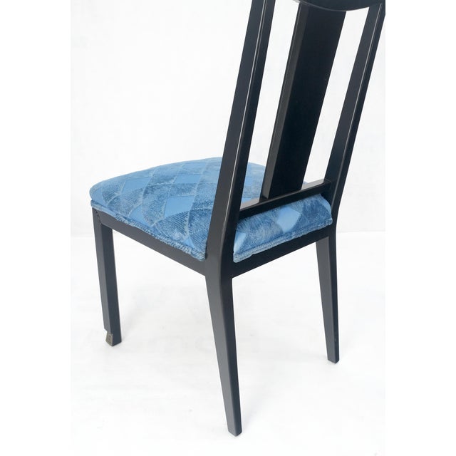 Black Lacquer Gold Ornament Decorated 6 Chairs 2 Leaves Dining Table Set MINT! For Sale - Image 15 of 18