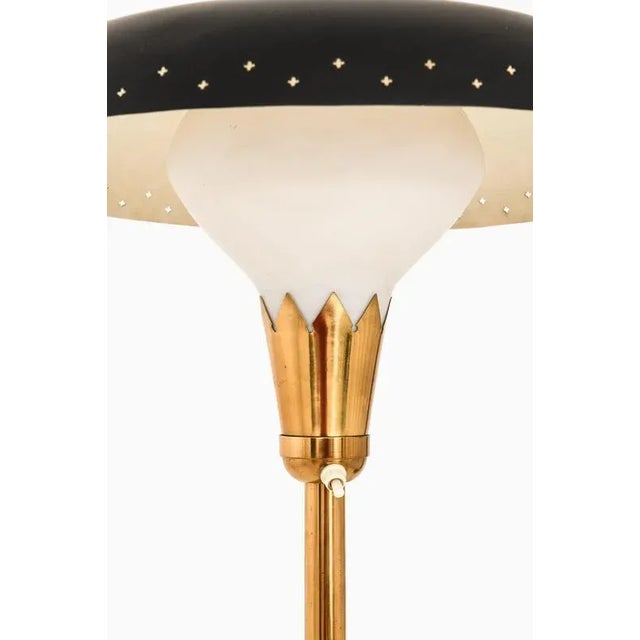 Vintage Floor Lamp in Opaline Glass and Lacquered Metal, 1950s For Sale - Image 8 of 11